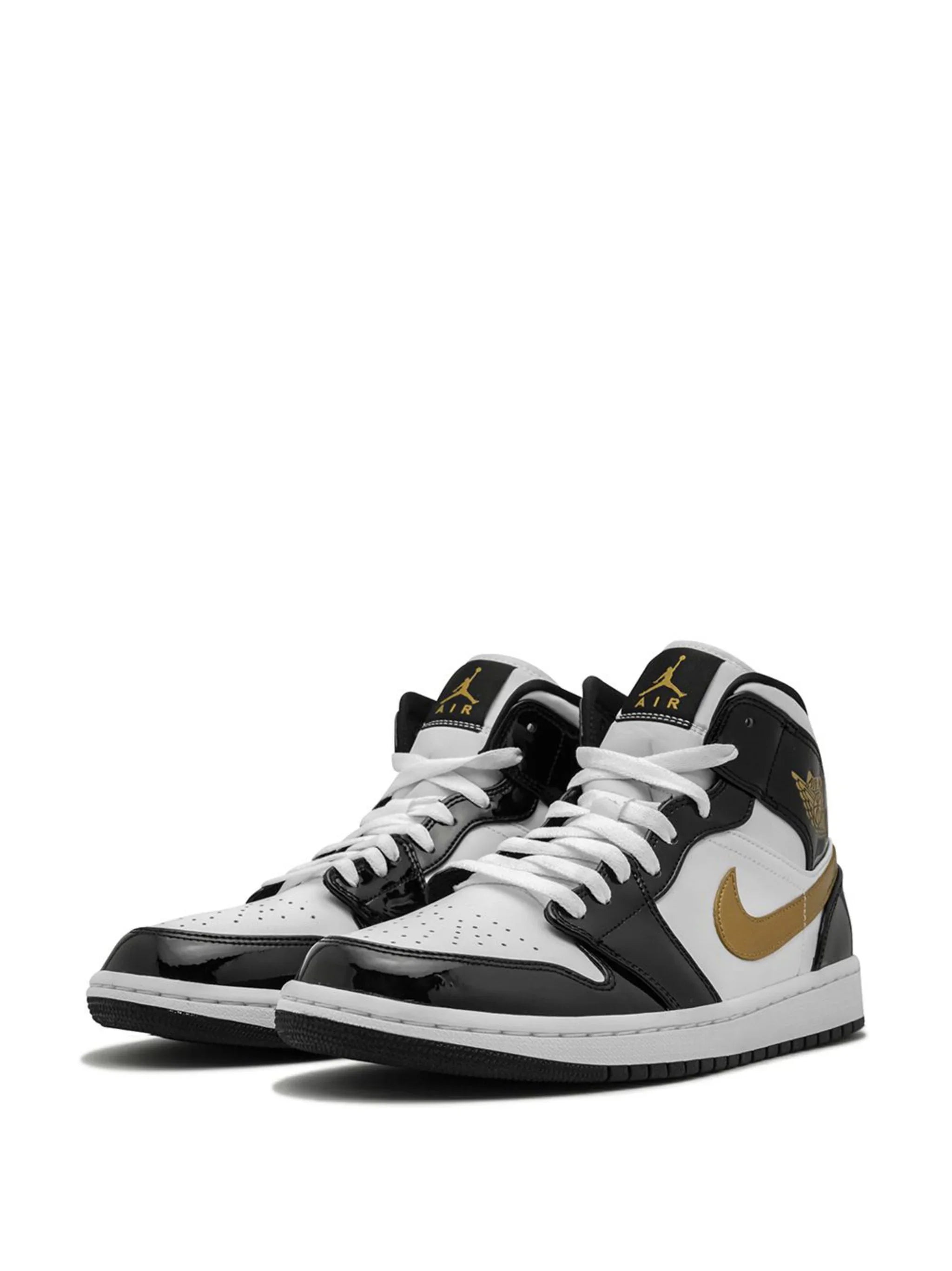 Jordan 1 Mid Patent Black Metallic Gold (TD)