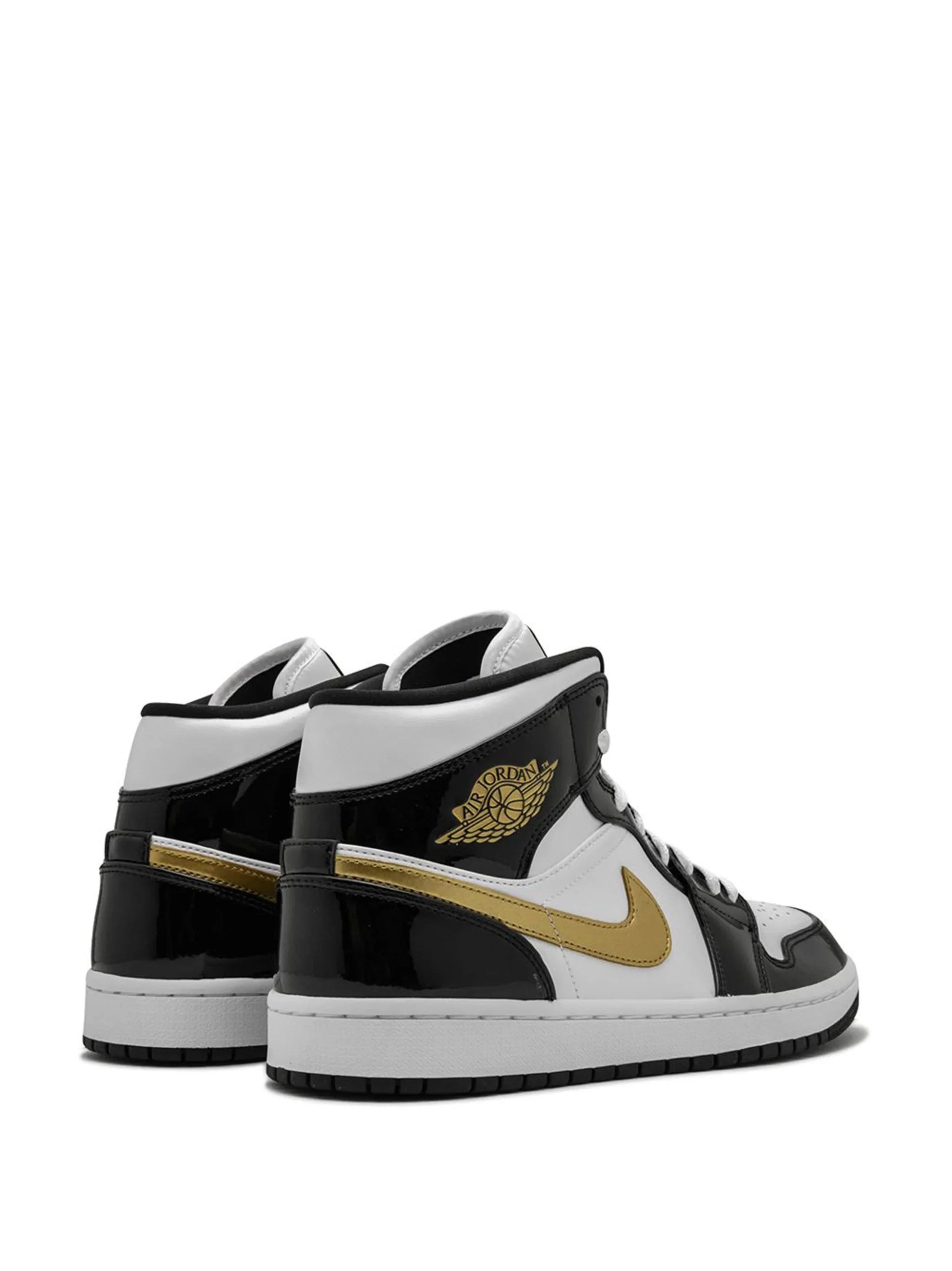 Jordan 1 Mid Patent Black Metallic Gold (TD)