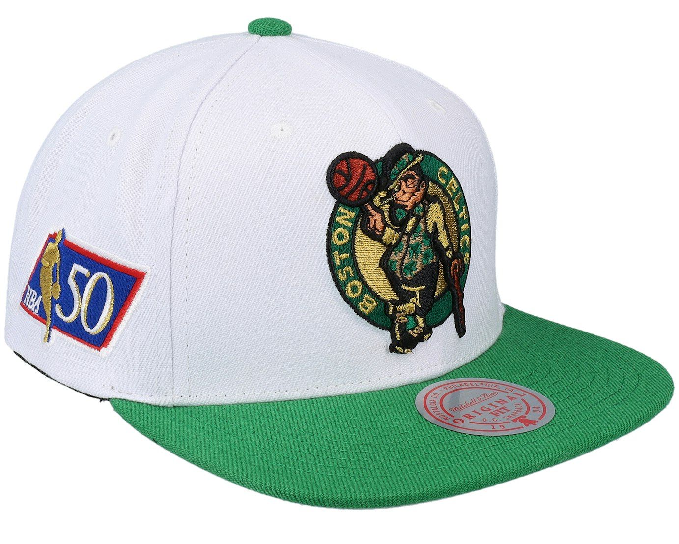 Boston Celtics Nba 50th Anniversity White/green Snapback - Mitchell & Ness Ajustable