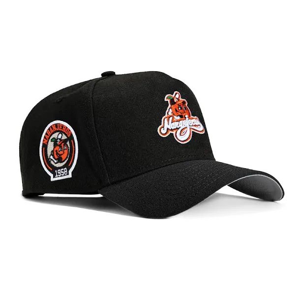 New Era 9FORTY A-Frame Naranjeros de Hermosillo Logo Patch Snapback Hat - Black