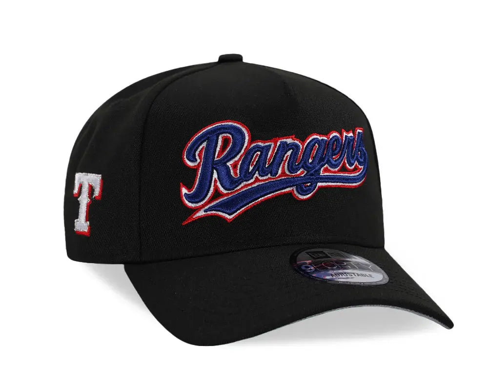 NEW ERA TEXAS RANGERS BLACK CLASSIC EDITION 9FORTY A FRAME SNAPBACK HAT
